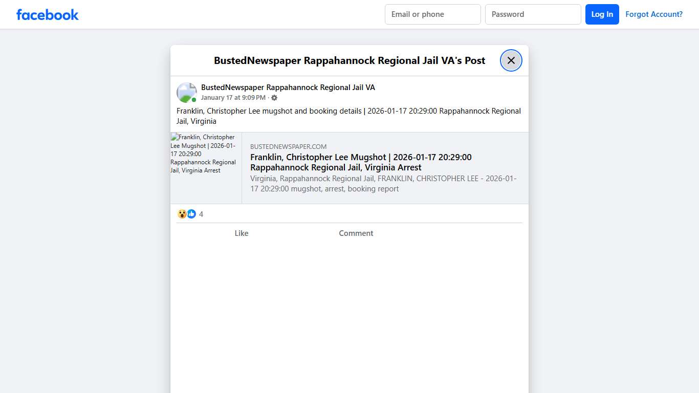 Franklin,... - BustedNewspaper Rappahannock Regional Jail VA Facebook