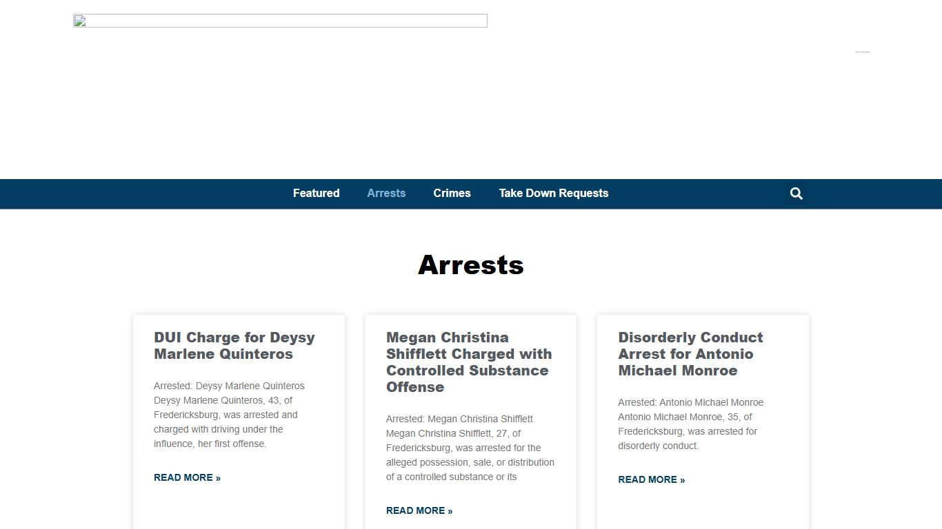 Arrests - Crime News in Fredericksburg VA