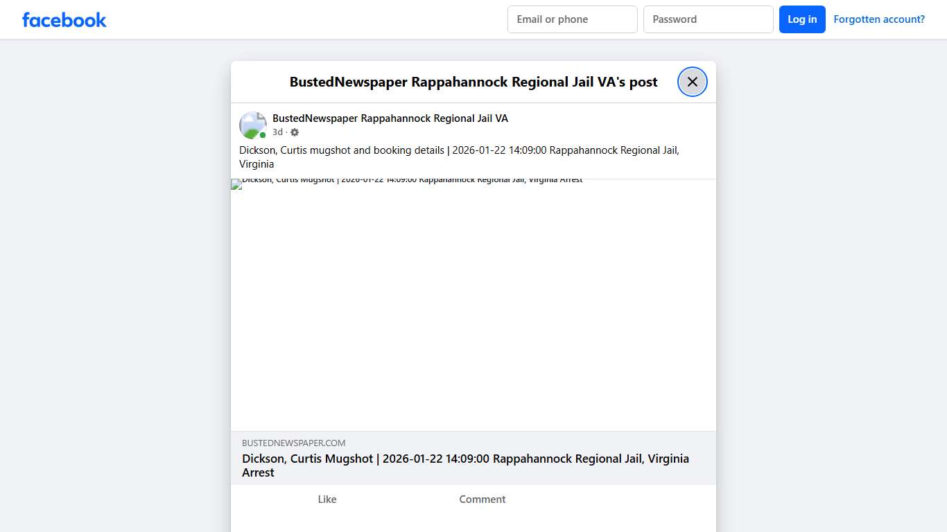 Dickson,... - BustedNewspaper Rappahannock Regional Jail VA Facebook